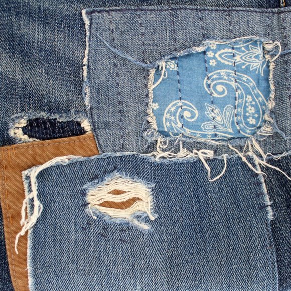 Polo Ralph Lauren Men's Blue Patch The Sullivan Slim Fit Distressed Jeans 32x30 - Picture 4 of 16